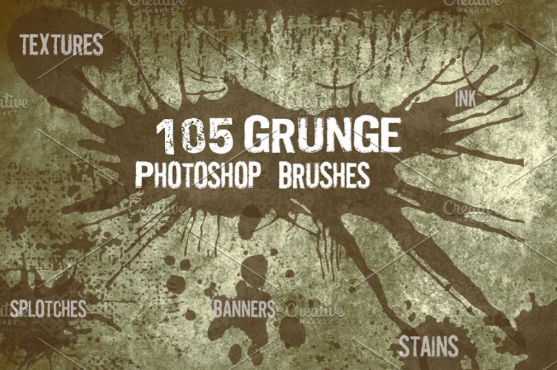 30 paquetes de pinceles de Photoshop sucios de alta resolución